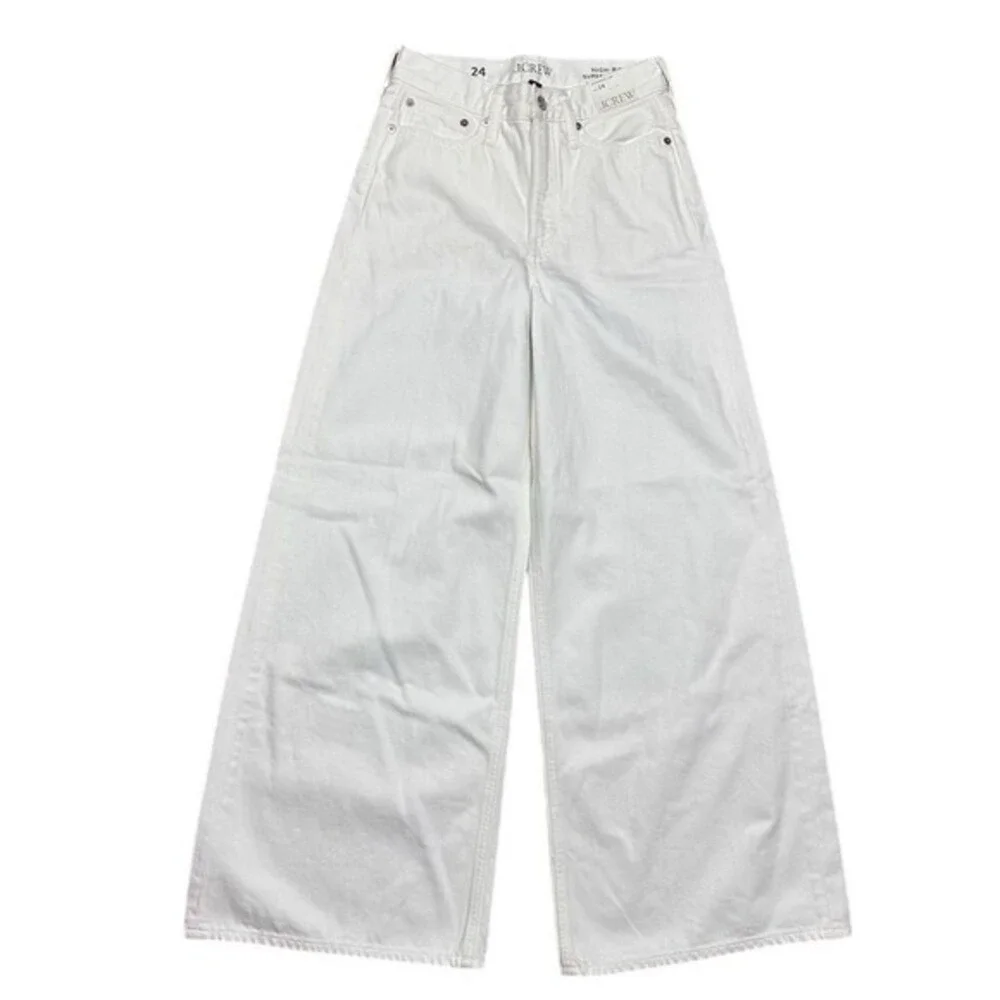 NWT J. Crew Women's High-Rise‎ Superwide-Leg Jeans White Size 24 Preppy